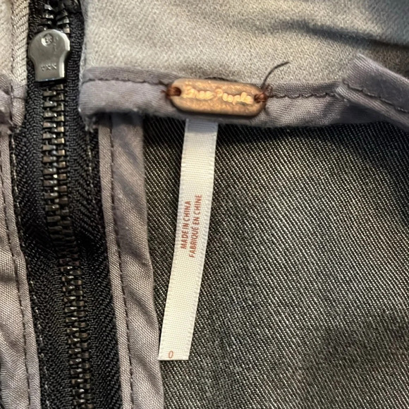 Free People Modern Femme Light Pale Gray Fitted Denim Mini  Size 0 - Picture 3 of 7